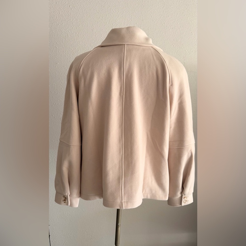 Crown Linen Designs Wool Cashmere Blend Women's Blush Utility Jacket Large New - Picture 3 of 10